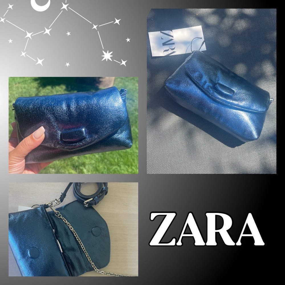 Zara deep blue clutch